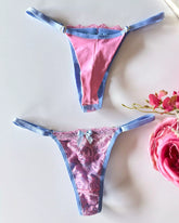 Calcinha Fio Collor - Azul Místico e Rosa Dior