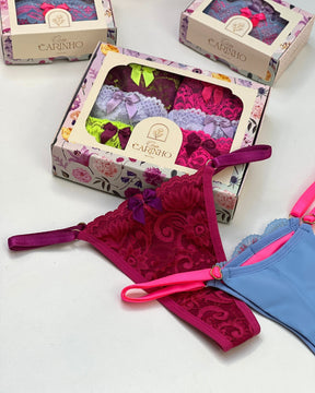 Combo La Vitta Floral: Escolha 2 Calcinhas Collor ou Leve as 6 Unidades + Opção de Sacola